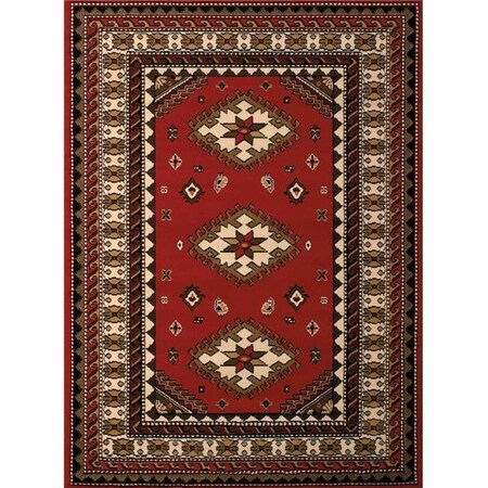 United Weavers United Weavers 851 10230 28a 2 ft. 3 x 7 ft. 2 in. Dallas Tres Runner Rug; Red 851 10230 28a